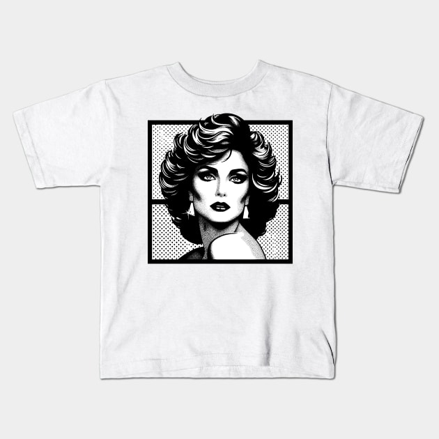 Pop Art Girl 80s Kids T-Shirt by byb